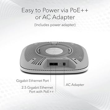 NETGEAR Cloud Managed Wireless Access Point (WAX630EP) - WiFi 6E Tri-Band AXE7800 Speed | Mesh | 802.11ax | MU-MIMO | Insight Remote Management | PoE++ | Includes Power Adapter