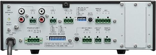 TOA BG-2120 Amplifier - 120 W RMS - 2 Channel - Multizone - 50 Hz to 20 kHz