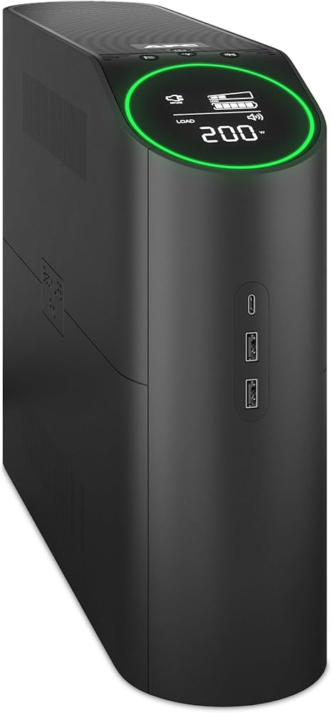 APC UPS for Gaming, 1500VA Sinewave UPS Battery Backup with AVR, BGM1500B-CA, (2) USB Charger Ports, Back-UPS Pro Uninterruptible Power Supply, 5 Volts
