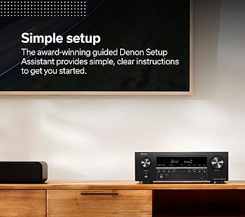 Denon AVR-S570BT 5.2 Channel AV Receiver - 8K Ultra HD Audio & Video, Enhanced Gaming Experience, Wireless Streaming via Built-in Bluetooth, (4) 8K HDMI Inputs, Supports eARC, HD Setup Assistant