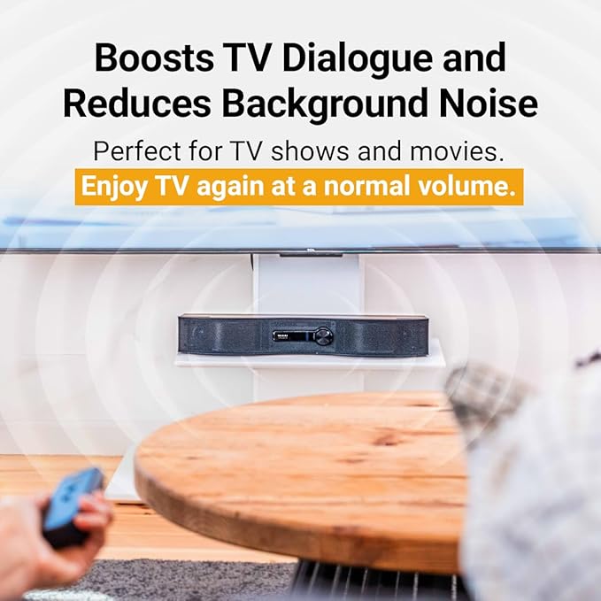 Mirai Speaker Dialogue Enhancing TV Soundbar with Patented Hearing Technology - Designed for Hard of Hearing, Elderly and Family