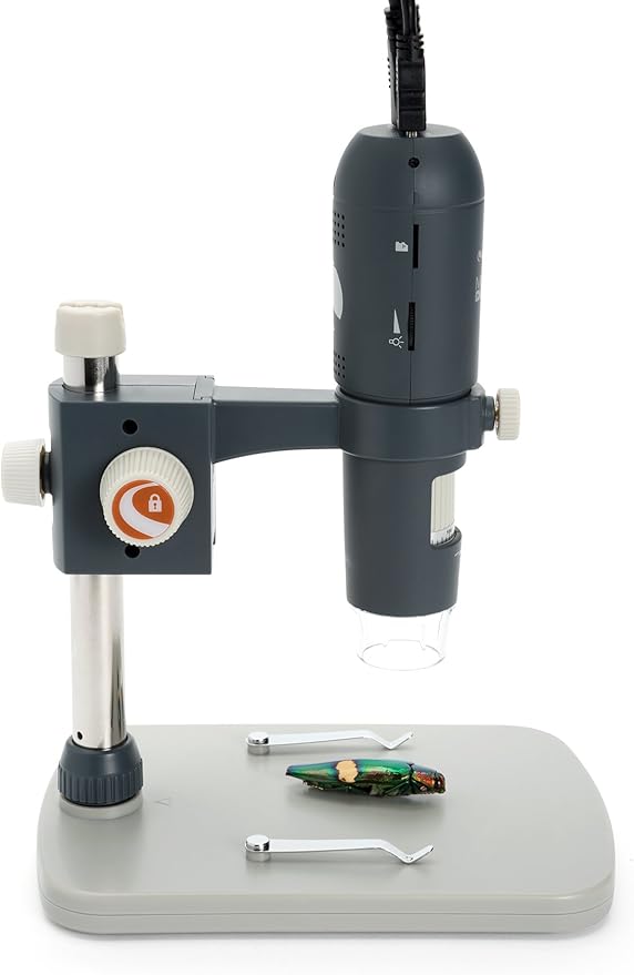 Celestron MicroDirect 1080p HD Handheld Digital Micro Viewing Digital Microscope, Grey (44316)