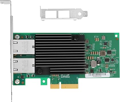 Euqvos for Intel X550-T2 ELX550AT2 Chip 10GbE RJ45 PCIE Network Card, Dual RJ45 Ports PCI Express v3.0 X4, 10/5/2.5/1Gbps, 10Gb LAN Adapter for Windows Server, Windows 7/8/10, Linux