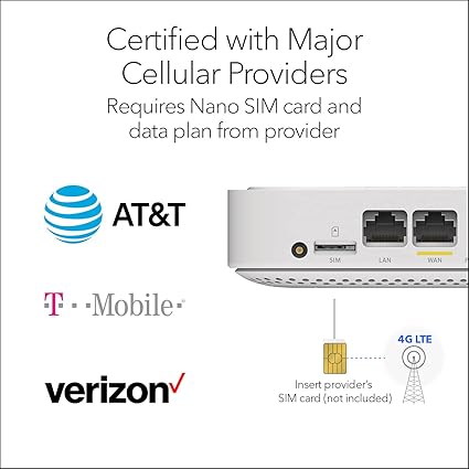 NETGEAR 4G LTE Broadband Modem (LM1200) – Use LTE as a Primary Internet Connection or Failover Solution for Always-On WiFi Certified with AT&T, T-Mobile and Verizon