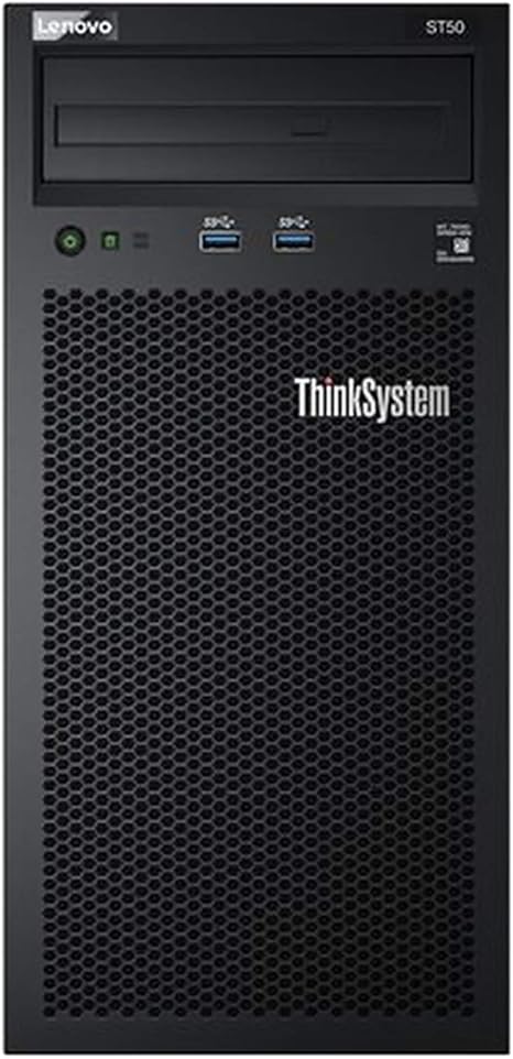 Lenovo ThinkSystem ST50 Tower Server Including Intel Xeon 3.4GHz CPU, 32GB DDR4 2666MHz RAM, 6TB HDD Storage, JBOD RAID (Renewed)