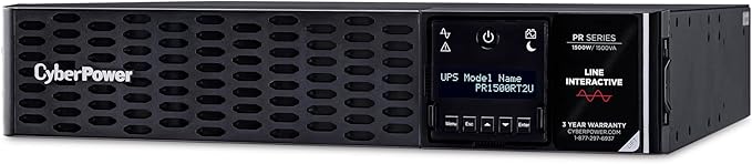 CyberPower PR1500RT2U Smart App Sinewave UPS System, 1500VA/1500W, 8 Outlets, 2U Rack/Tower, AVR