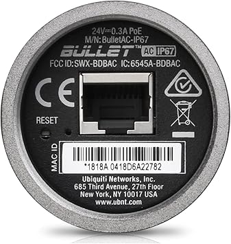 Ubiquiti Networks - BulletAC-IP67 - Bullet Dual Band AC Titaniu