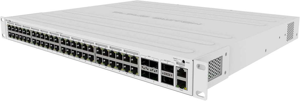 MikroTik CRS354-48P-4S+2Q+RM: 48x Gigabit PoE Ports, 10Gb SFP+ & 40G QSFP+ Switch, Black Metal Case
