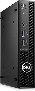 Dell OptiPlex 3000 Desktop Computer - Intel Core i5 12th Gen i5-12500T Hexa-core (6 Core) 2 GHz - 16 GB RAM DDR4 SDRAM - 256 GB M.2 PCI Express NVMe 3.0 x4 SSD - Micro PC - Black