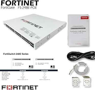 Fortinet - FS-248E-FPOE - Fortinet FortiSwitch 248E-FPOE - Switch - L3 - managed - 48 x 10/100/1000 (PoE+) + 4 x Gigabit SFP - rack-mountable - PoE+ (740 W)