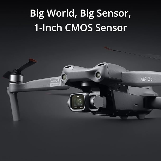 DJI Air 2S, Drone Quadcopter UAV with 3-Axis Gimbal Camera, Travel Essentials, 5.4K Video, 1-Inch CMOS Sensor, 4 Directions of Obstacle Sensing, 31 Mins Flight Time, 12km (7 mi) 1080p Video Transmission, Gray