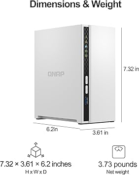 QNAP TS-233-US 2 Bay Affordable Desktop NAS with ARM Cortex-A55 Quad-core Processor and 2 GB DDR4 RAM (Diskless)