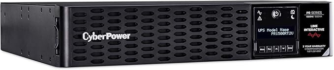 CyberPower PR1500RT2U Smart App Sinewave UPS System, 1500VA/1500W, 8 Outlets, 2U Rack/Tower, AVR