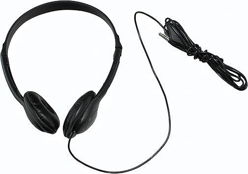 Soundnetic SNCCV Classroom Stereo Headphones with Leatherette Earpads and Volume Control, Black, Count of 100, Pack of 1