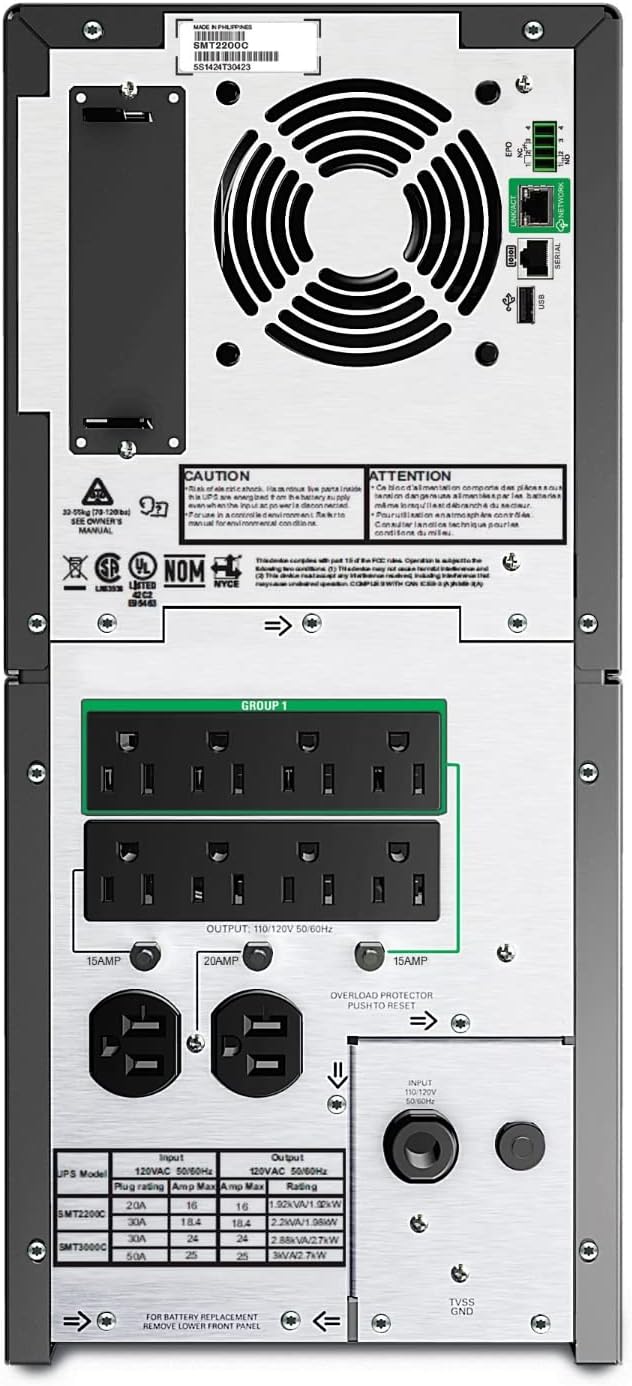 APC 2200VA Smart-UPS with SmartConnect, Pure Sinewave UPS Battery Backup, Line Interactive, 120V Uninterruptible Power Supply (SMT2200C)