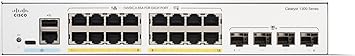Cisco Catalyst 1300-16P-4X Managed Switch, 16 Port GE, PoE, 4x10GE SFP+, Limited Lifetime Protection (C1300-16P-4X)