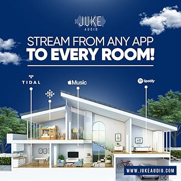 Juke-8 | 8 Zone Audio Amplifier with Wireless Control | Compatbile with Airplay, Airplay 2, Spotify Connect, DLNA | Multi-Room Audio Amp with Streaming