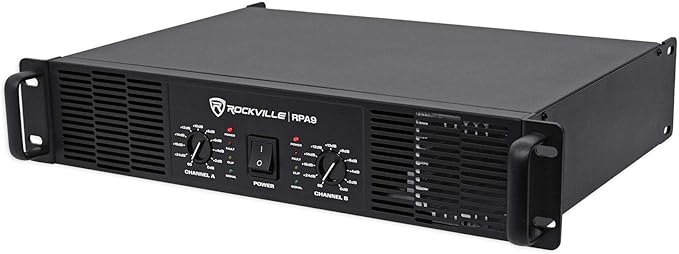 Rockville RPA9 3000 Watt Peak / 1500w RMS 2 Channel Power Amplifier Pro/DJ Amp