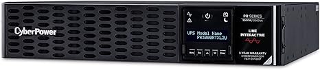 CyberPower PR3000RTXL2U Smart App Sinewave UPS System, 3000VA/3000W, 9 Outlets, 2U Rack/Tower, EBM Option
