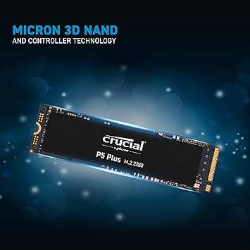 Crucial P5 Plus 2TB PCIe Gen4 3D NAND NVMe M.2 SSD, up to 6600MB/s - CT2000P5PSSD8,Black