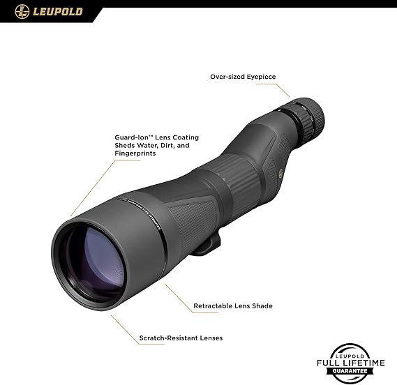 Leupold Optics, SX-4 Pro Guide HD Spotting Scopes - 20-60x85mm, Kit, Straight, Shadow Gray, Tripod Ready, Twilight Max HD Light Management System, Scratch Resistant Lens, Water/Fog Proof