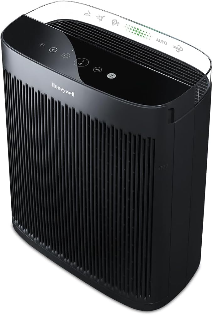 Honeywell HPA5300 InSight HEPA Air Purifier with Air Quality Indicator and Auto Mode, Allergen Reducer for Extra-Large Rooms (500 sq ft), Black - Wildfire/Smoke, Pollen, Pet Dander & Dust Air Purifier