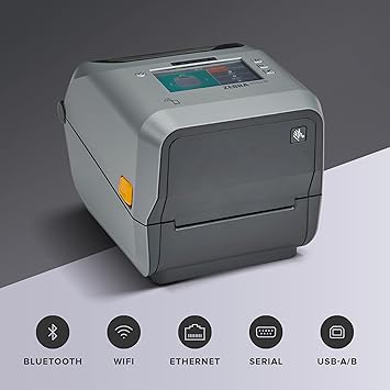 Zebra ZD621 Direct Thermal Desktop Printer Color Touch LCD 203 dpi Print Width 4-inch USB Serial Ethernet 802.11ac ZD6A142-D01L01EZ