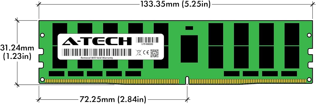 A-Tech 64GB RAM Replacement for Hynix HMAA8GL7AMR4N-VK | DDR4 2666MHz PC4-21300 (PC4-2666V) 4DRx4 (4Rx4) 1.2V ECC LRDIMM Load Reduced DIMM 288-Pin Memory Module