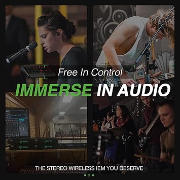Phenyx Pro UHF Stereo Wireless in Ear Audio Monitor System, Selectable Frequency 900MHz Band, Rack Mountable, 160 ft. Operation, Ideal for Stage, Studio, Exhibit, Lecture, Speech (PTM-10)