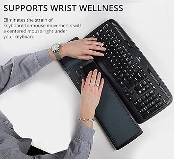 Mousetrapper Lite Portable Ergonomic Padded Mouse Trackpad Mac PC - Black (New Model)