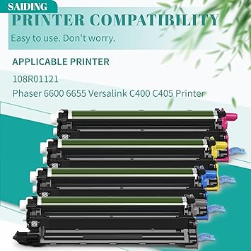 SAIDING C400 C405 Remanufactured Drum Cartridge Unit Compatible with 108R01121 Phaser 6600 6655 Versalink C400 C405 Drum in Retail Packaging