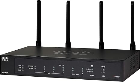 Cisco RV340W VPN Router | 4 Gigabit Ethernet (GbE) Ports | Web Filtering | Wireless-AC | Dual WAN | Limited Lifetime Protection (RV340W-A-K9-NA)