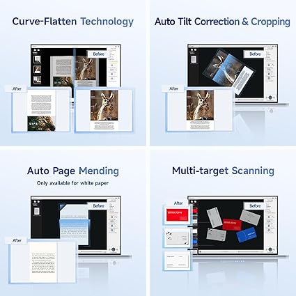 CZUR Shine Ultra Smart Portable Document Scanner, Thin Book Scanner with OCR, USB Document Camera for Desktop/Laptop, Capture Size A3, Compatible with Windows & Mac OS