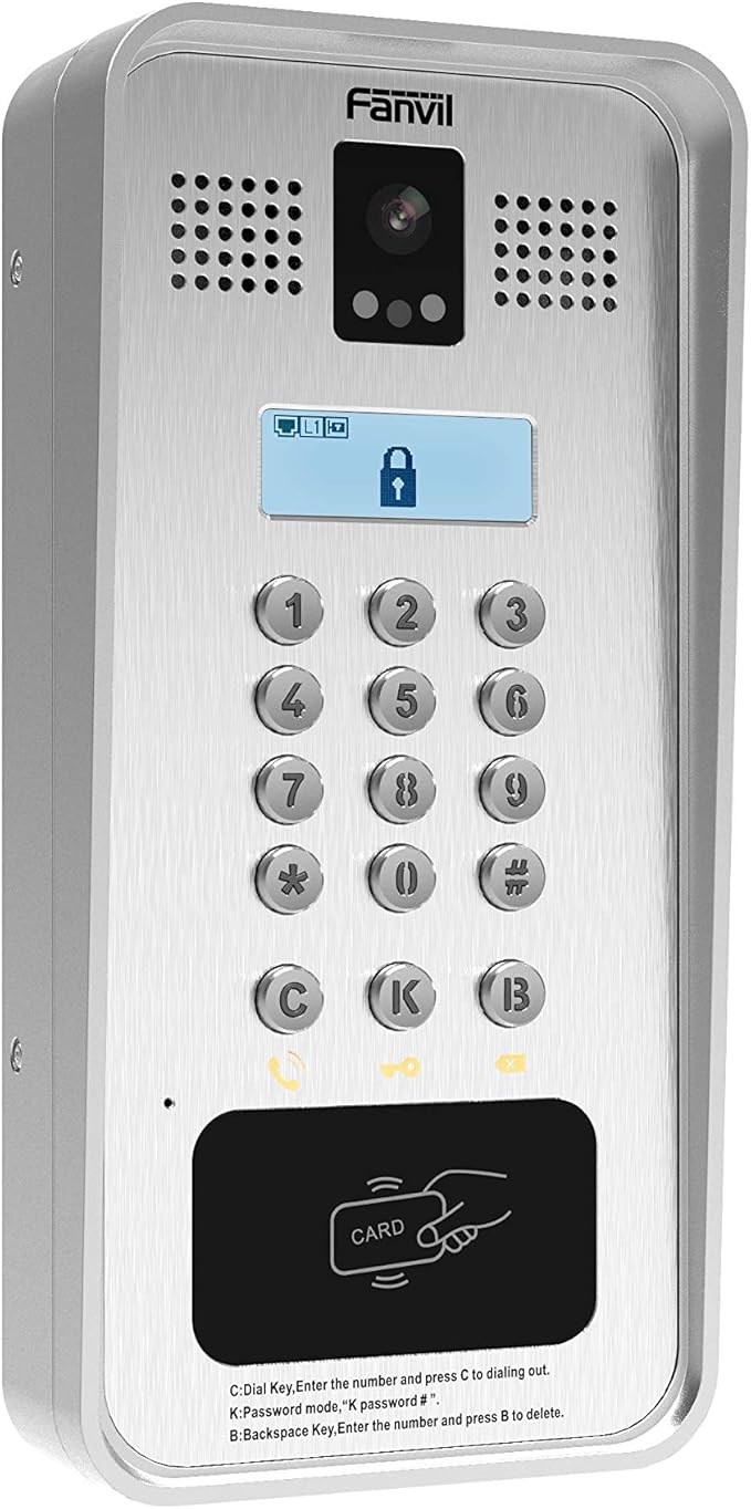 Fanvil i33V Video Door Phone, 2 SIP Lines, LCD Display, IP65 Outdoor Rated