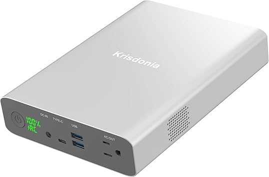 AC Power Bank, Krisdonia 222Wh/60000mAh 130W AC Outlet Portable Laptop Charger, Power Supply Battery Backup for MacBook, Laptop and More