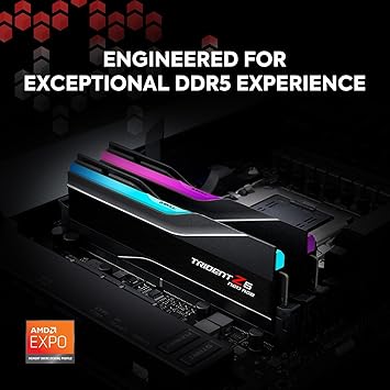 G.SKILL Trident Z5 Neo RGB Series (AMD Expo) DDR5 RAM 96GB (2x48GB) 5600MT/s CL40-40-40-89 1.25V Desktop Computer Memory UDIMM - Matte Black (F5-5600J4040D48GX2-TZ5NR)