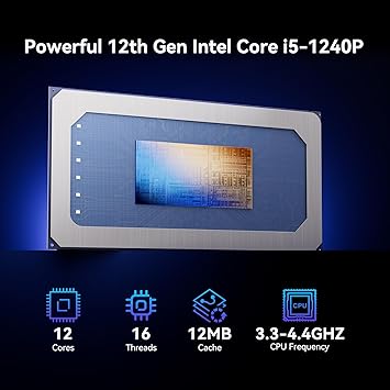 Intel NUC 12 Pro, for ASUS NUC 12 Pro, Wall Street Canyon NUC12WSHi5 Mini PC, 12TH GEN Intel Core i5-1240P, 12-Cores, Upto 4.4 GHz Turbo, 28W Intel Iris Xe Graphics, 16GB RAM, 512GB SSD, Win 11 Pro
