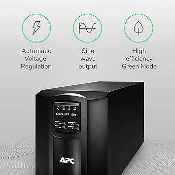 ASUS APC 1500VA Smart-UPS with SmartConnect, Pure Sinewave UPS Battery Backup, Line Interactive, 120V Uninterruptible Power Supply (SMT1500C)