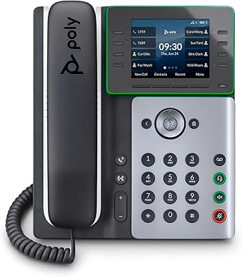 Poly Edge E350 IP Desk Phone (Plantronics + Polycom) – Easy Installation w/Wi-Fi – 8-line Keys for up to 32 Lines – Integrated Bluetooth for Mobile Phone & Headset Pairing – New Accessibility Options