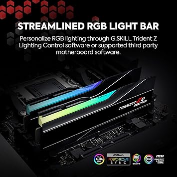G.SKILL Trident Z5 Neo RGB Series (AMD Expo) DDR5 RAM 96GB (2x48GB) 5600MT/s CL40-40-40-89 1.25V Desktop Computer Memory UDIMM - Matte Black (F5-5600J4040D48GX2-TZ5NR)