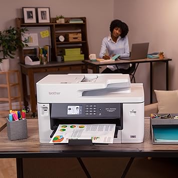 Brother MFC-J5340DW Business Color Inkjet All-in-One Printer with Printing up to 11”x17 (Ledger) Size Capabilities, White