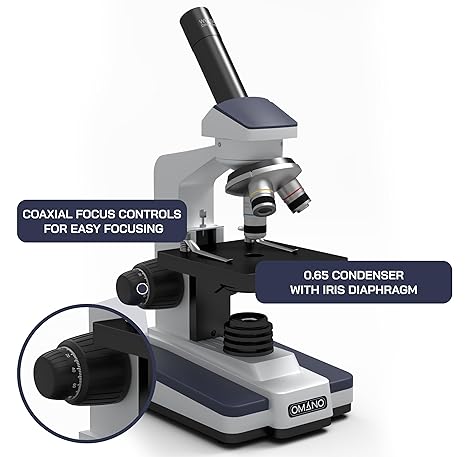 Lab Microscope for Students (OM118-M3) 40x to 400x Full-Size Monocular Compound Lenses | Beginner and Professional Use | High-Powered, Ultra-Clear Electronics