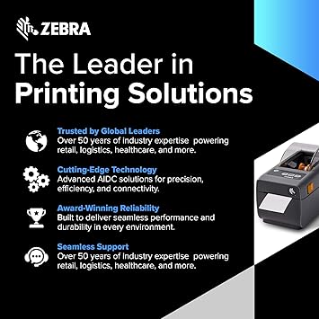 Zebra ZD411 Network Pro (Zebra ZD410 Replacement) Direct Thermal | 203 DPI | ZD4A022-D01E00EZ | USB, Ethernet, USB Host, Modular Connectivity Slot, BTLE5, EZPL | 2 in Width | Includes Jetset Software