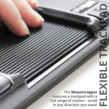 Mousetrapper Lite Portable Ergonomic Padded Mouse Trackpad Mac PC - Black (New Model)