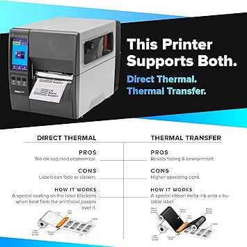 JetSet Label Zebra ZT231 (Zebra ZT230 Replacement) | Thermal Transfer & Direct Thermal 203 DPI | ZT23142-T01000FZ | USB, Serial, Ethernet, Bluetooth Connectivity, Tear Bar