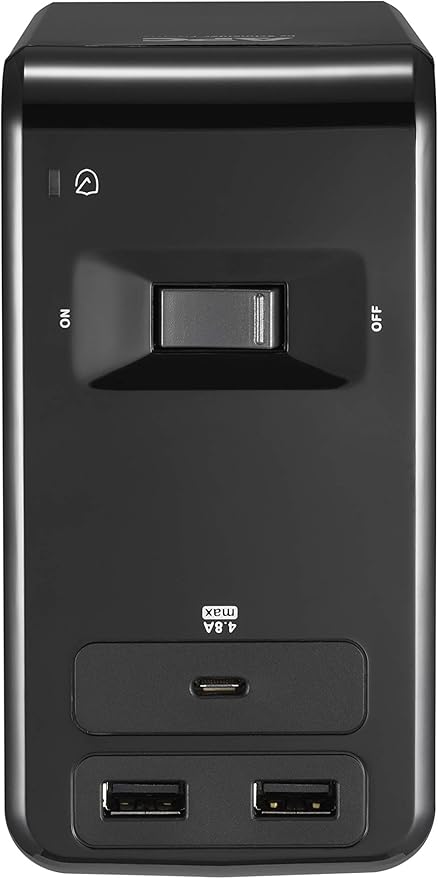 APC Desk Mount Power Station PE6U21, U-Shaped Surge Protector with USB Ports (3), Desk Clamp, 6 Outlet, 1080 Joules Black
