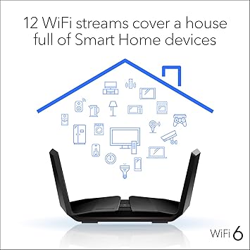 NETGEAR Nighthawk AX12 12-Stream WiFi 6 Router (RAX120) - AX6000 Wireless Speed (up to 6Gbps) | Coverage for Large-to-Very Large Homes | 4 x 1G and 1 x 2.5/5G Ethernet Ports | 2 x 3.0 USB