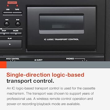 Tascam CD-A580 Cassette/CD/USB MP3 Player Recorder Combo, Black