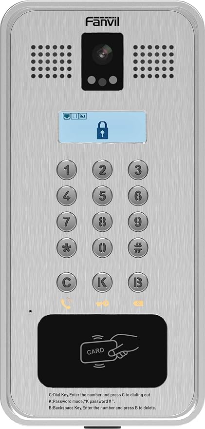 Fanvil i33V Video Door Phone, 2 SIP Lines, LCD Display, IP65 Outdoor Rated