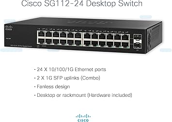 Cisco Systems SG112-24-NA 24-Port Gigabit Switch, Black